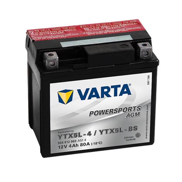 Immagine di Batteria Moto Varta POWERSPORTS AGM 504012003  YTX5L-BS