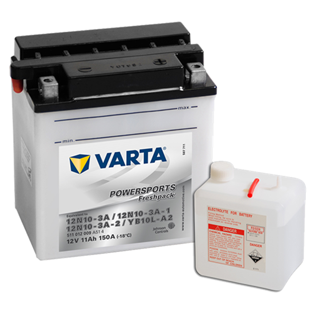 Immagine di Batteria Moto Varta POWERSPORTS Freshpack 511012009 YB10L-A2