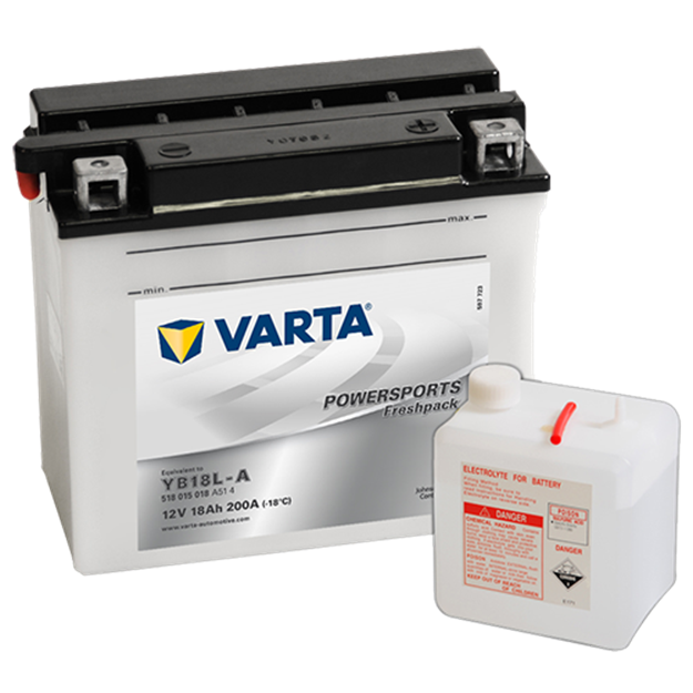 Immagine di Batteria Moto Varta POWERSPORTS Freshpack 518015018 YB18L-A