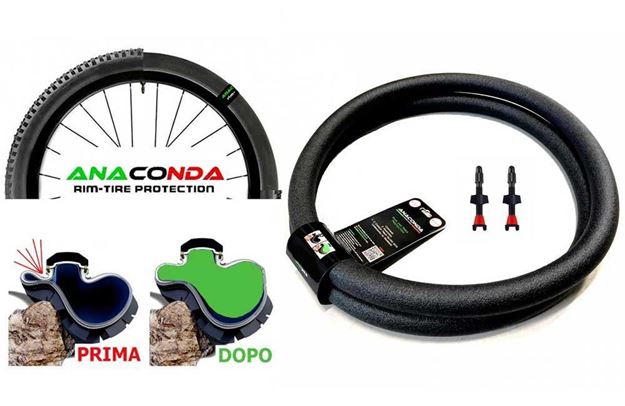 Immagine di Barbieri Anaconda Run Flat 29" TG.S Kit Mousse + Valvole Tubeless Carbonaria