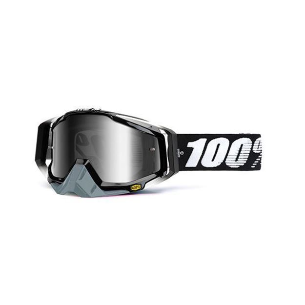 Immagine di MASCHERA 100% RACECRAFT ABYSS BLACK - LENTE A SPECCHIO ARGENTO