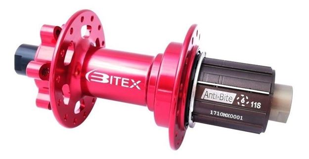 Immagine di Bitex BX211 Set mozzi Boost 32h 6 fori corpetto Shimano Microspline colore rosso