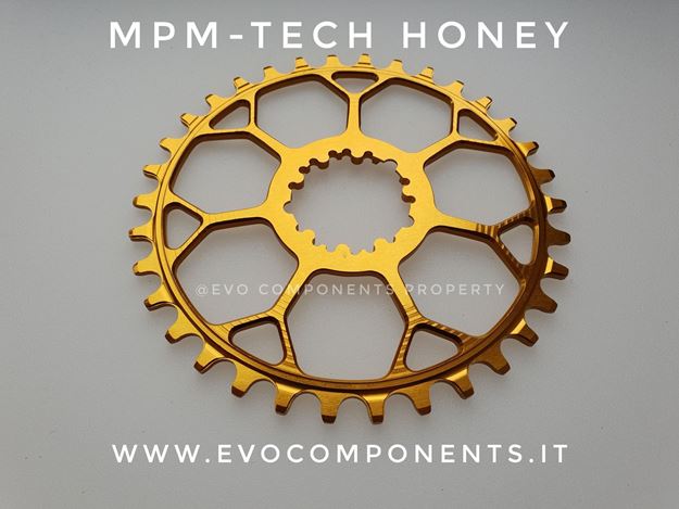 Immagine di MPM-TECH Corona Honey Sram Direct 34T offset 3mm gold sram direct compatibile