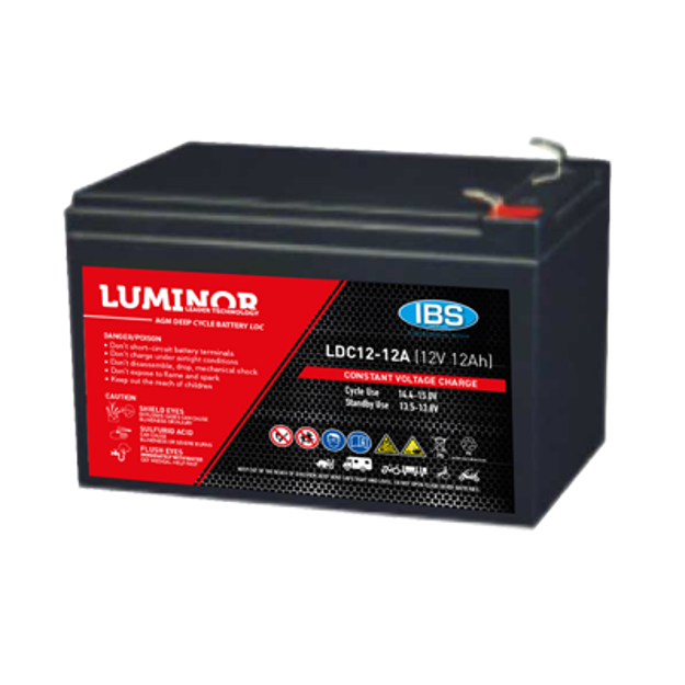 Batteria Luminor LDC12-12 AGM DEEP CYCLE 12V 12AH