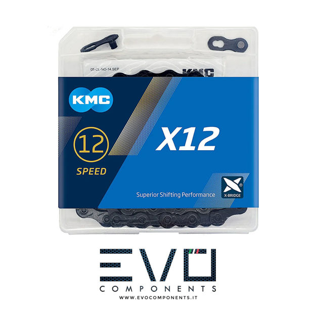 Immagine di Catena KMC X12 Black 126 maglie