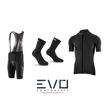 Picture of Completo ciclismo Xtech maglia Essential nera - salopette podium - calza professional carbon nera