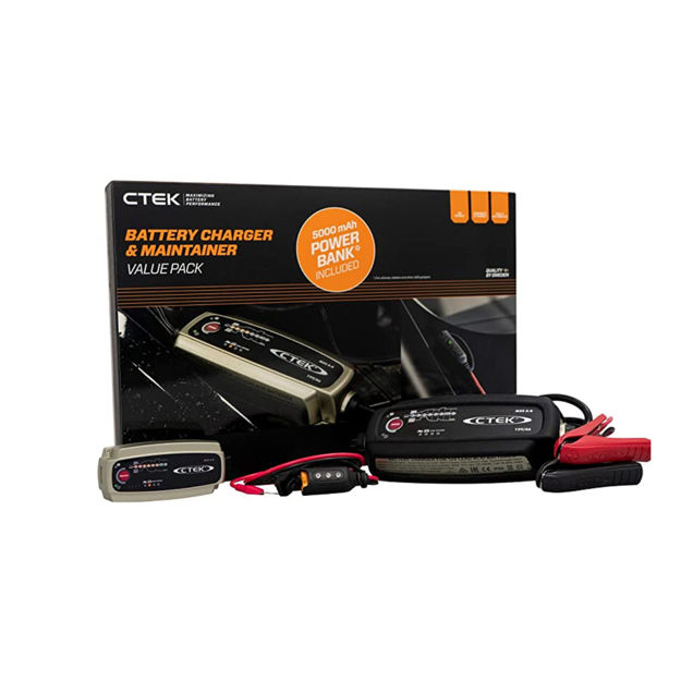 Evocomponents. CTEK MXS 5.0 con Bumper antiurto e Power Bank