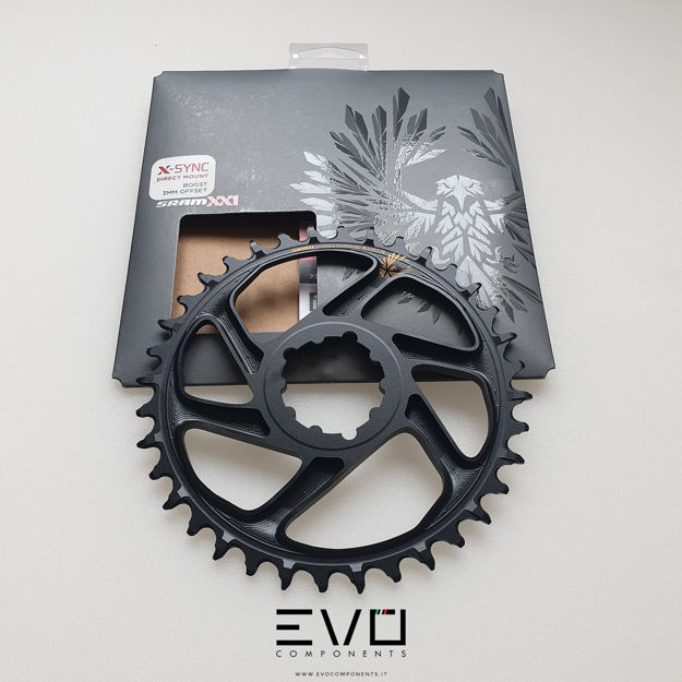 Immagine di Corona SRAM EAGLEX-Sync 2 SuperLight 12v DM 36T Offset 3mm nera, scritta oro