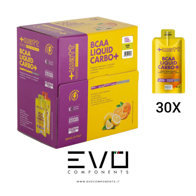 Immagine di +WATT BCAA Liquid Carbo+ gusto limone box 30 gel