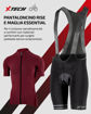 Immagine di Completo ciclismo Xtech maglia Essential bordeaux - salopette Rise - calza professional carbon Bordeaux