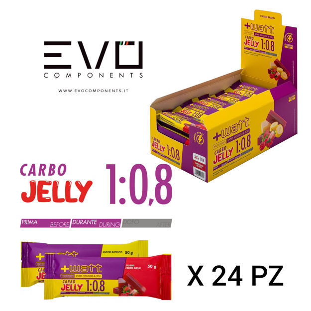 Immagine di +Watt Carbo Jelly 1:0,8 barrette box 24 pezzi