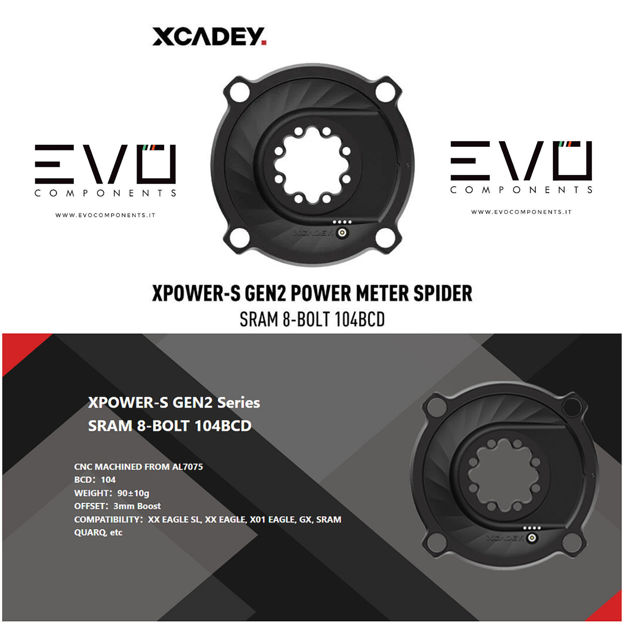 Immagine di XCADEY XPOWER-S GEN2 SRAM 8-BOLT 104BCD MISURATORE DI POTENZA