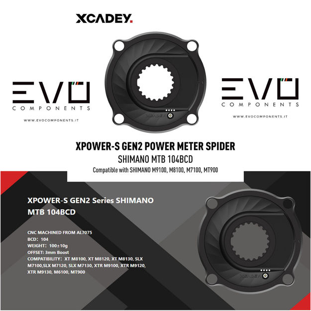 Immagine di XCADEY XPOWER-S GEN2 SHIMANO MTB 104BCD MISURATORE DI POTENZA